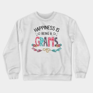 Happiness Is Being A Grams Wildflowers Valentines Mothers Day Crewneck Sweatshirt